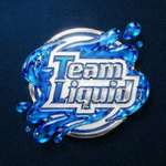 Team Liquid战队标志 - 蓝色液体流动的创意设计